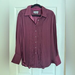 Anthropologie Burgundy Blouse